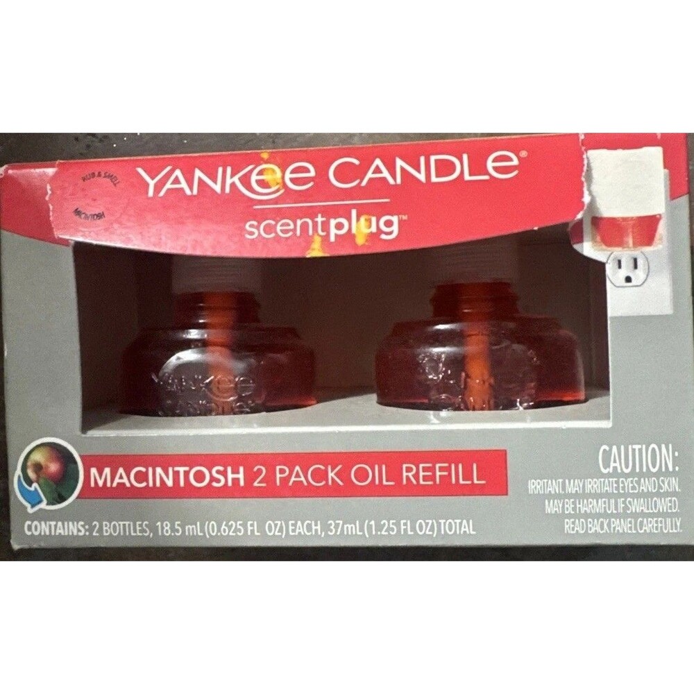 Yankee Candle Macintosh Scentplug Scent Plug Refills Set Of 2 New